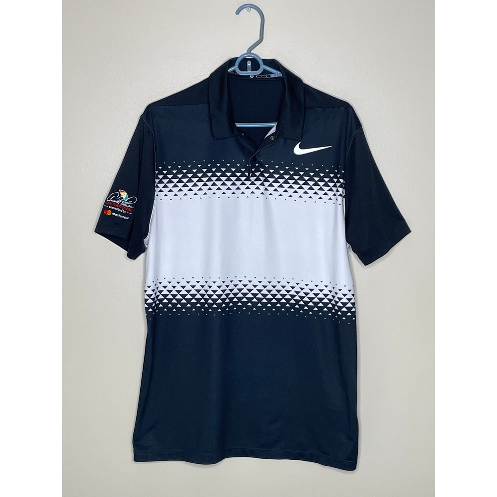 Nike Tiger Woods Arnold Palmer Invitational Golf Polo Black White 833165-010 M